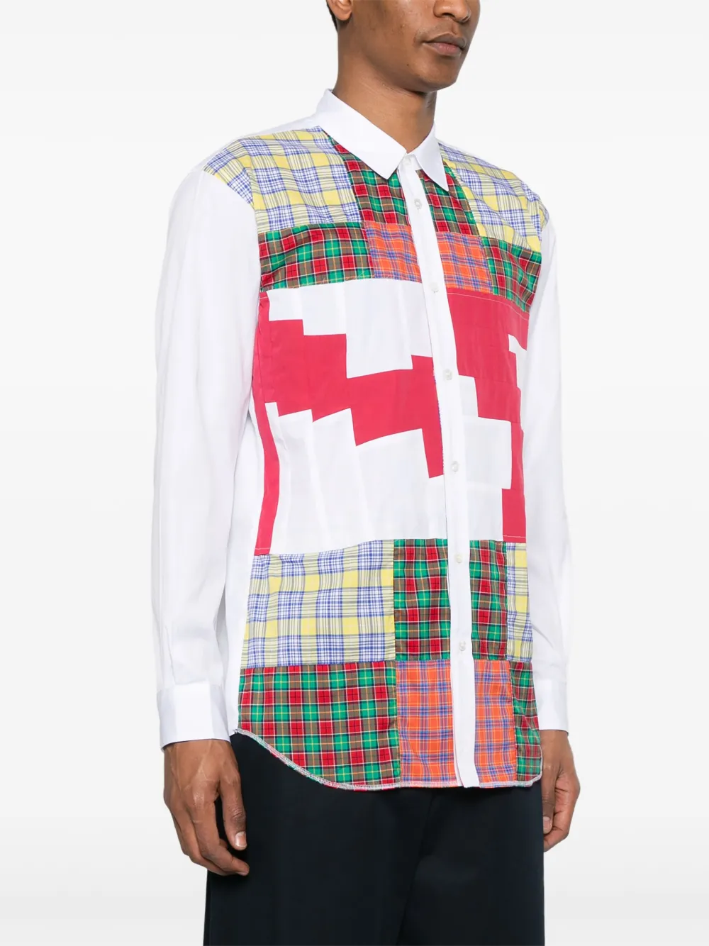 Comme Des Garçons Shirt Overhemd met patchwork Wit