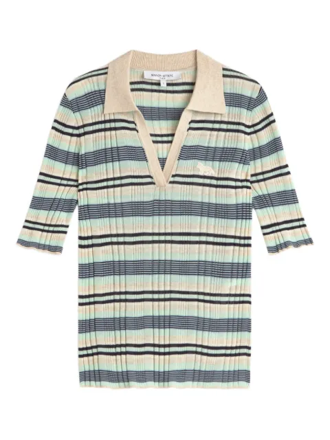 Maison Kitsuné polo en maille fine à design côtelé