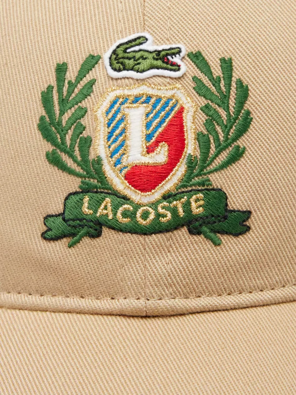Lacoste logo-embroidered baseball cap Beige