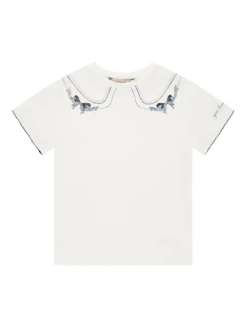 Konges Sløjd playera con cuello estampado
