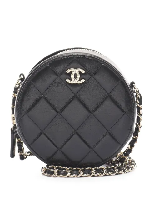 CHANEL Pre-Owned 2020 CC Quilted Calfskin Round Clutch with Chain crossbody bag