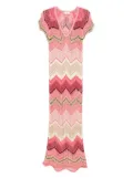 Akep zigzag-jacquard dress - Pink