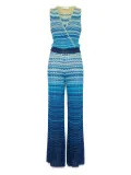 Akep gradient crochet-knit jumpsuit - Blue