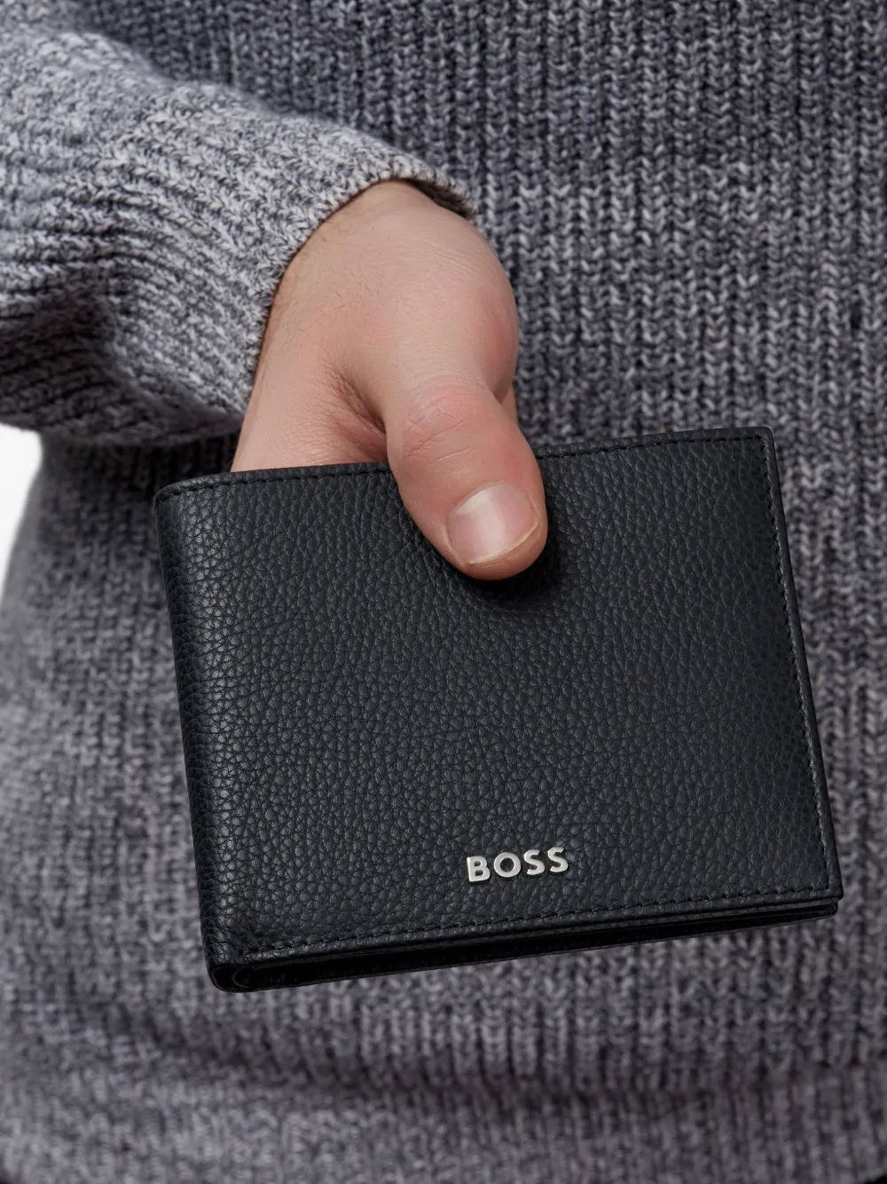 BOSS Portemonnee met logo Zwart