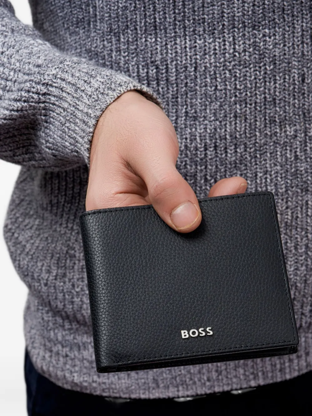 BOSS Pasjeshouder met logoprint Zwart