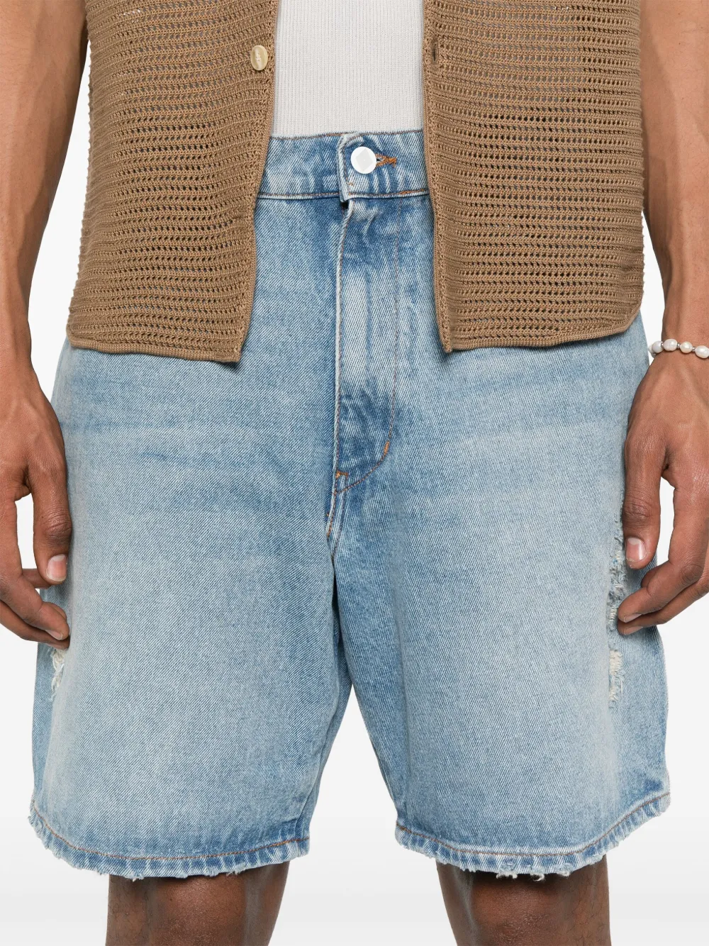 AMISH Bernie denim shorts Blauw