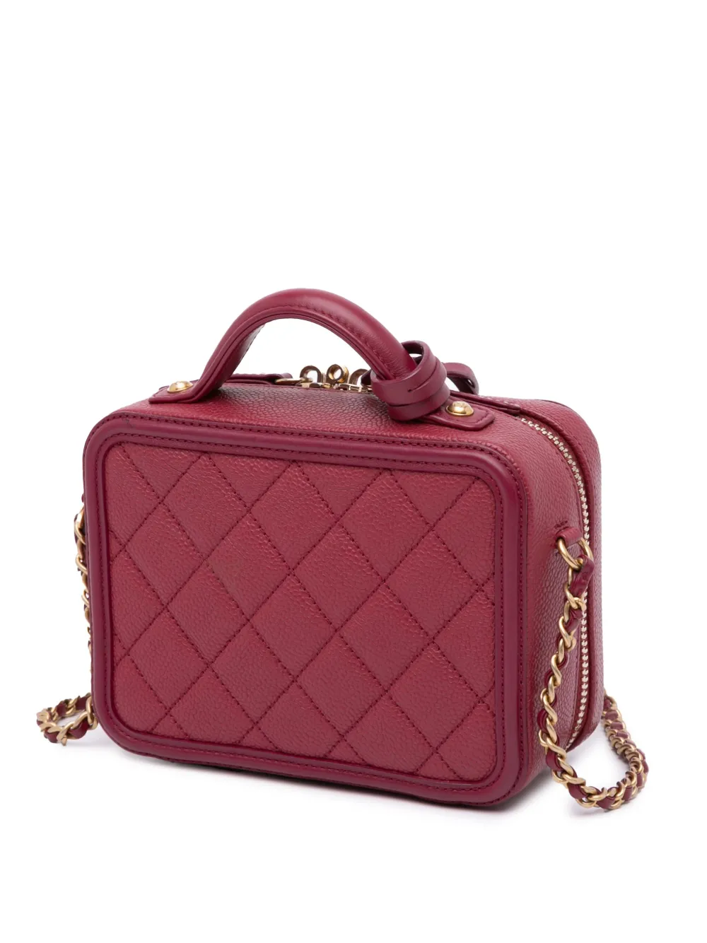 CHANEL Pre-Owned 2018-2019 Small Caviar Filigree Vanity Case satchel | Pre-Owned | Image 2