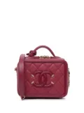 CHANEL Pre-Owned 2018-2019 Small Caviar Filigree Vanity Case satchel - Red
