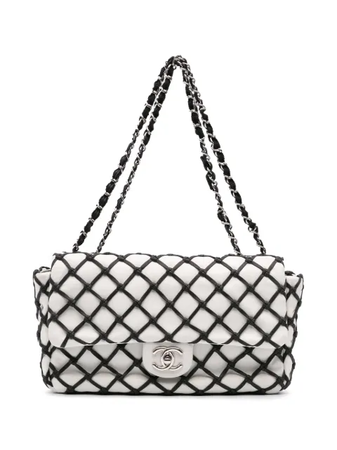CHANEL Pre-Owned 2010-2011 Jumbo Calfskin Canebiers Net Flap shoulder bag