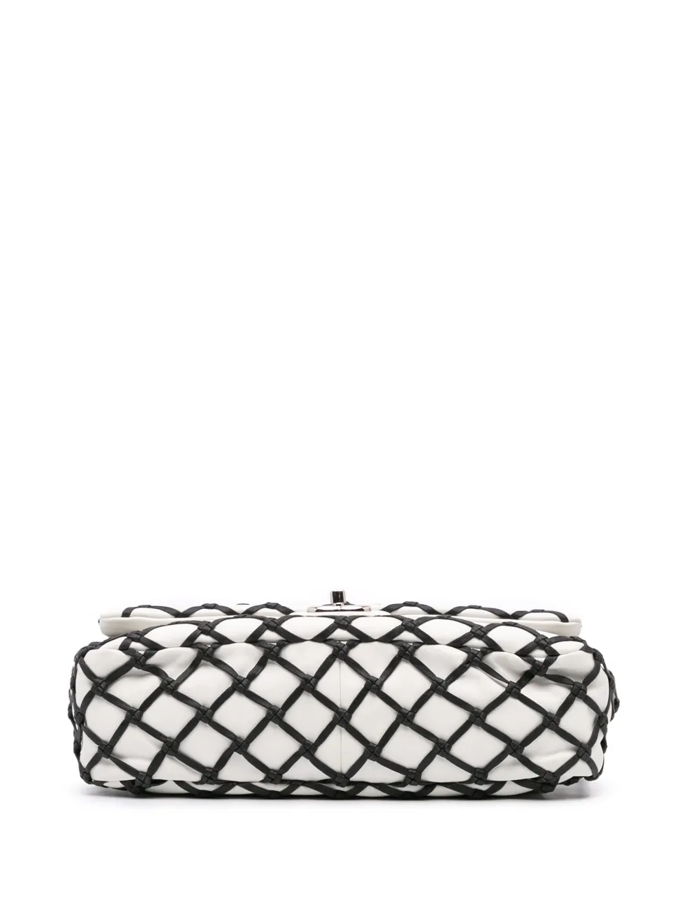 CHANEL Pre-owned 2010-2011 Jumbo Calfskin Canebiers Net Flap Shoulder Bag In Black