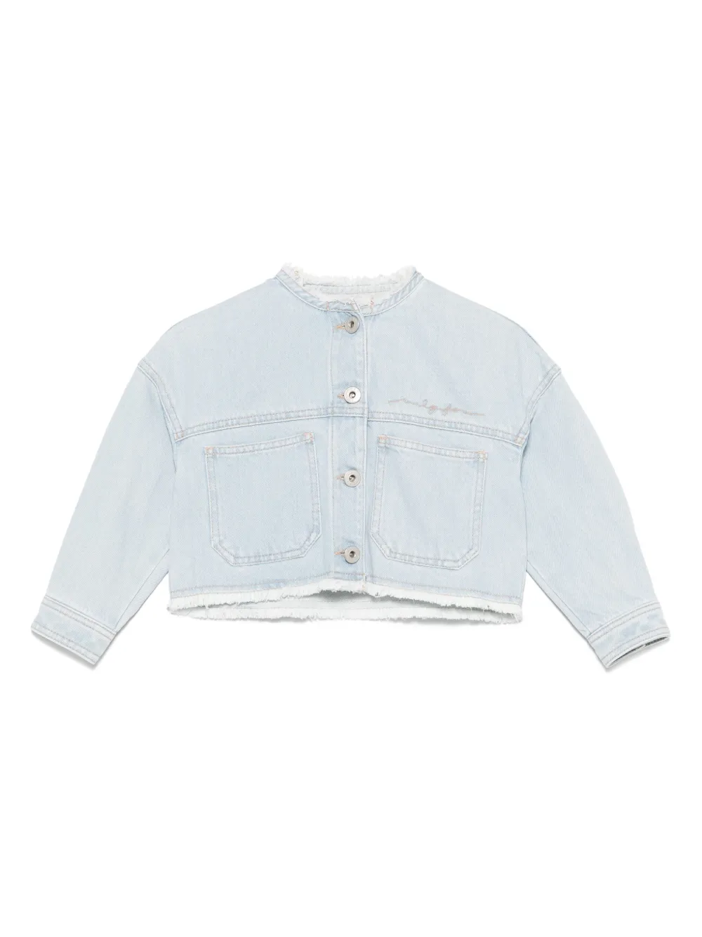 Il Gufo Spijkerjack met geborduurd logo Blauw