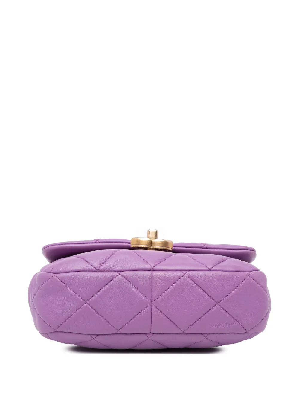 Pre-owned Chanel 2021-2024 Mini Quilted Lambskin Candy Chain Flap Crossbody Bag In Purple