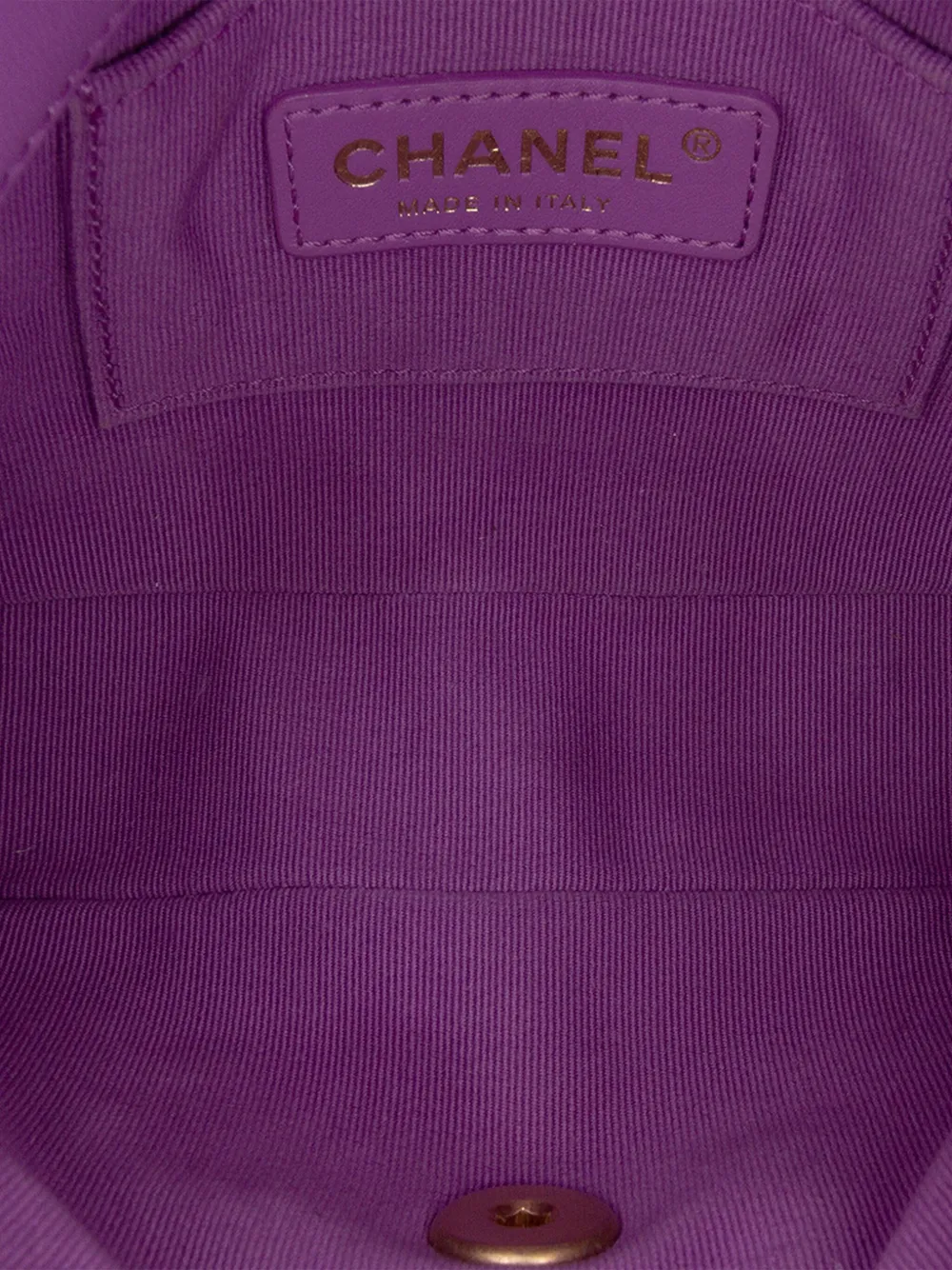 Pre-owned Chanel 2021-2024 Mini Quilted Lambskin Candy Chain Flap Crossbody Bag In Purple