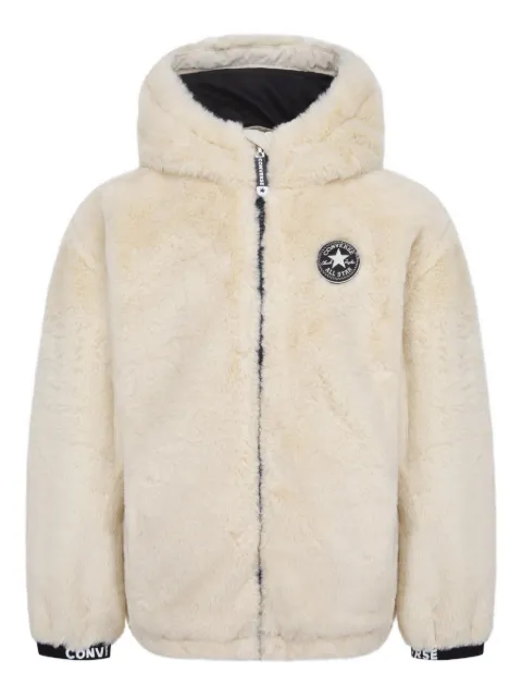 Converse Kids faux-fur zip-up jacket