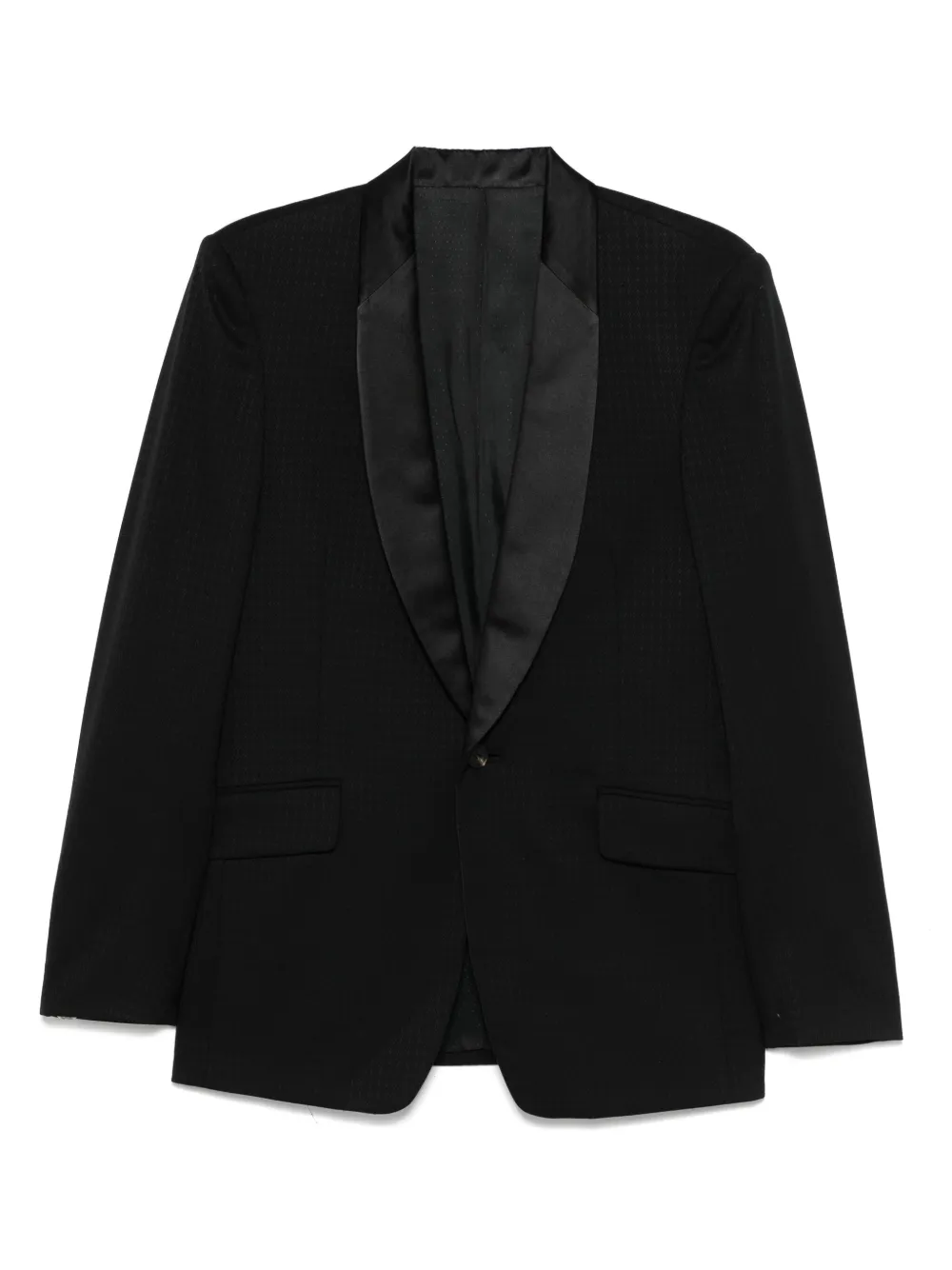 Miu Miu Pre-Owned 2010s patterned-jacquard blazer | Black | Image 1