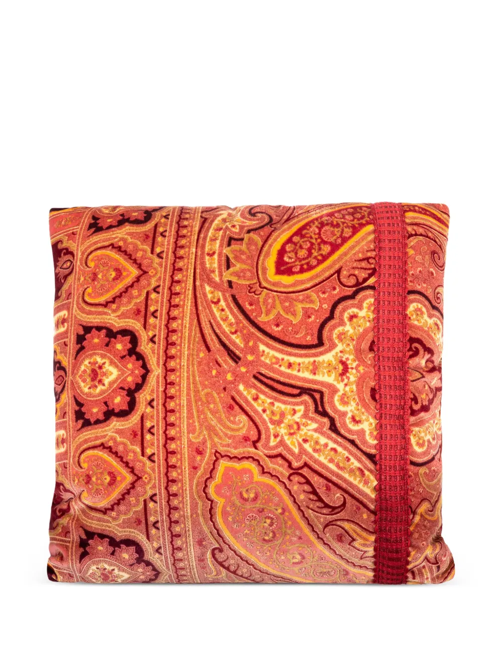 ETRO paisley-pattern trim-detail cushion | Orange | Image 1