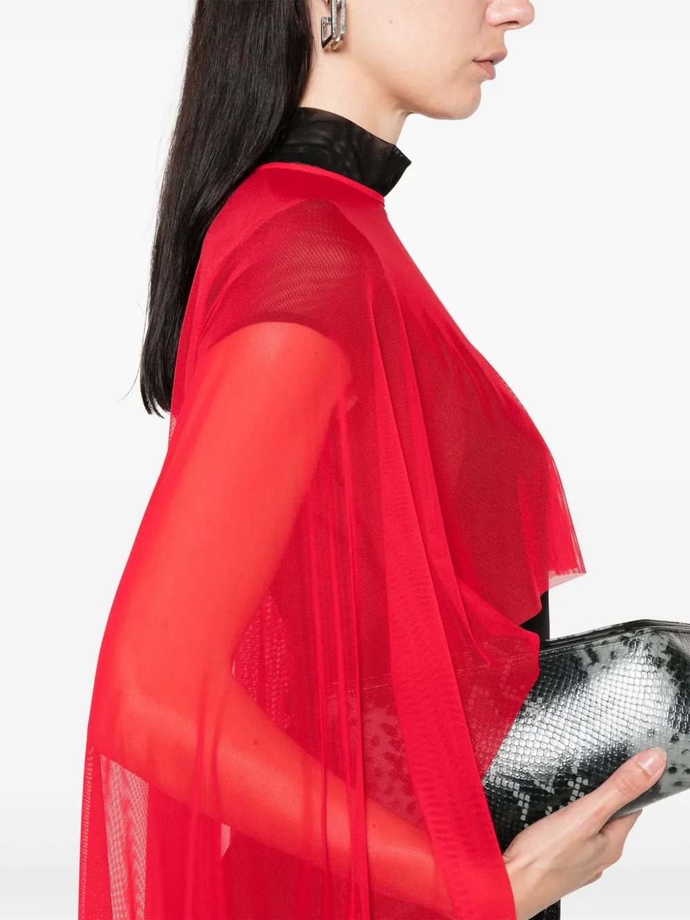 Atu Body Couture Semi-doorzichtige cape Rood