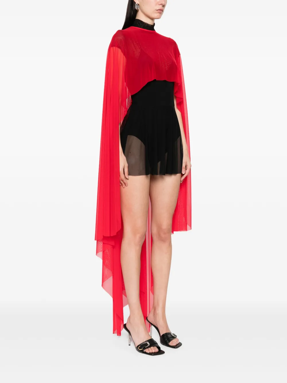 Atu Body Couture Semi-doorzichtige cape Rood