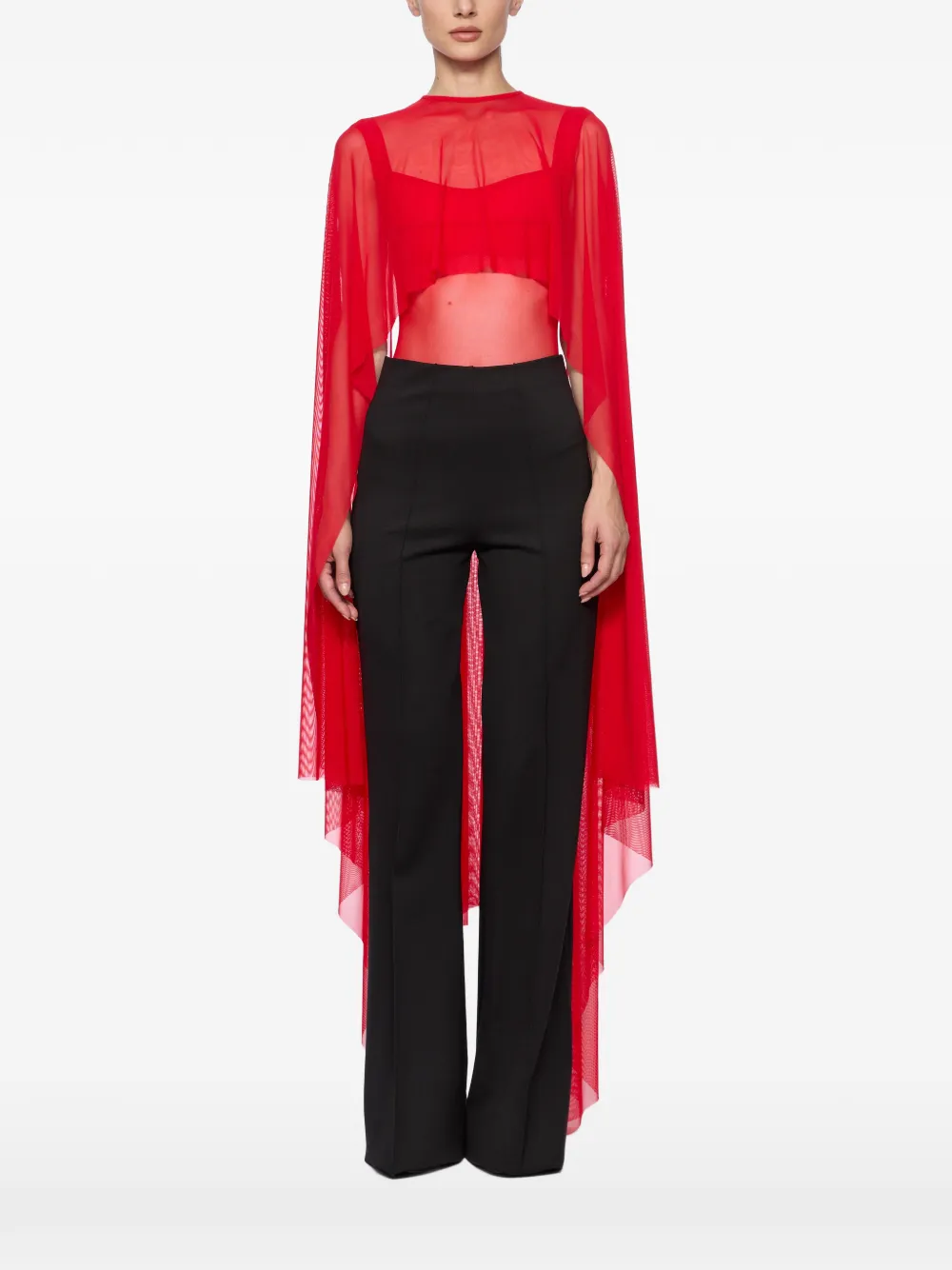 Atu Body Couture Semi-doorzichtige cape Rood