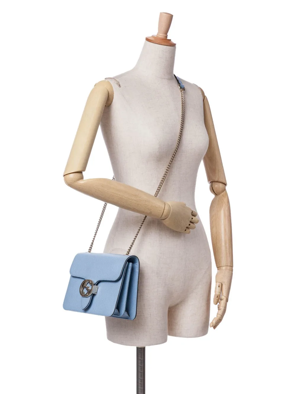 Gucci Pre-Owned Borsa a tracolla Dollar GG piccola in pelle di vitello 2016-2024 | Image 7