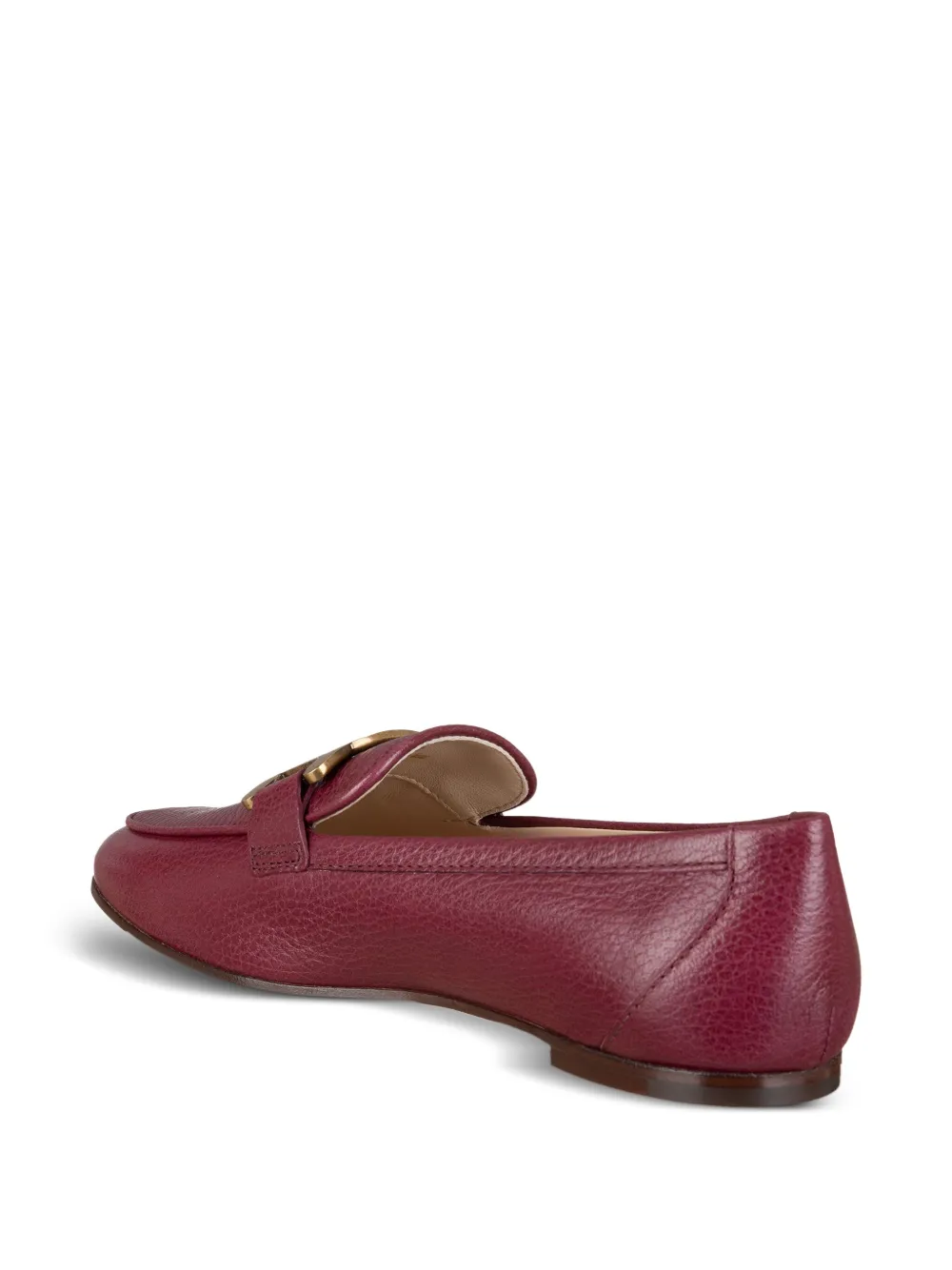 Tod's Chain-detail Leather Moccasins In Red