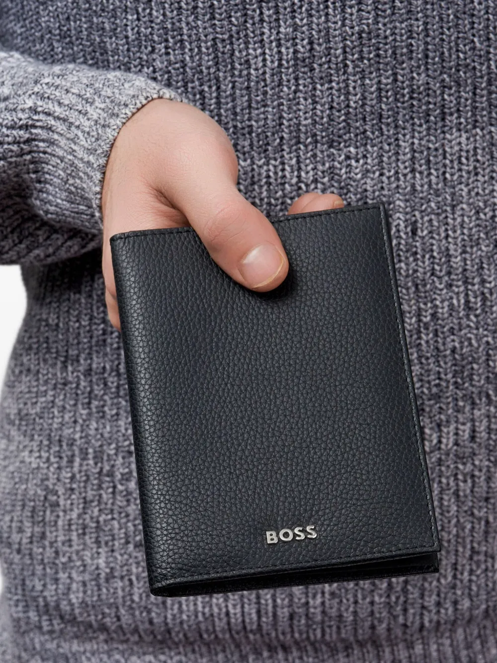 BOSS Pasjeshouder met logoprint Zwart