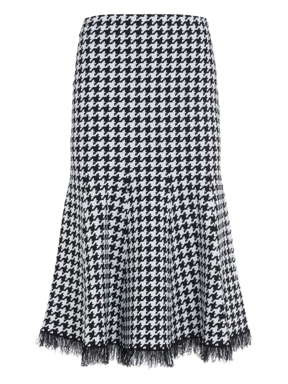 Alexander McQueen Midi-rok met pied-de-poule print Zwart