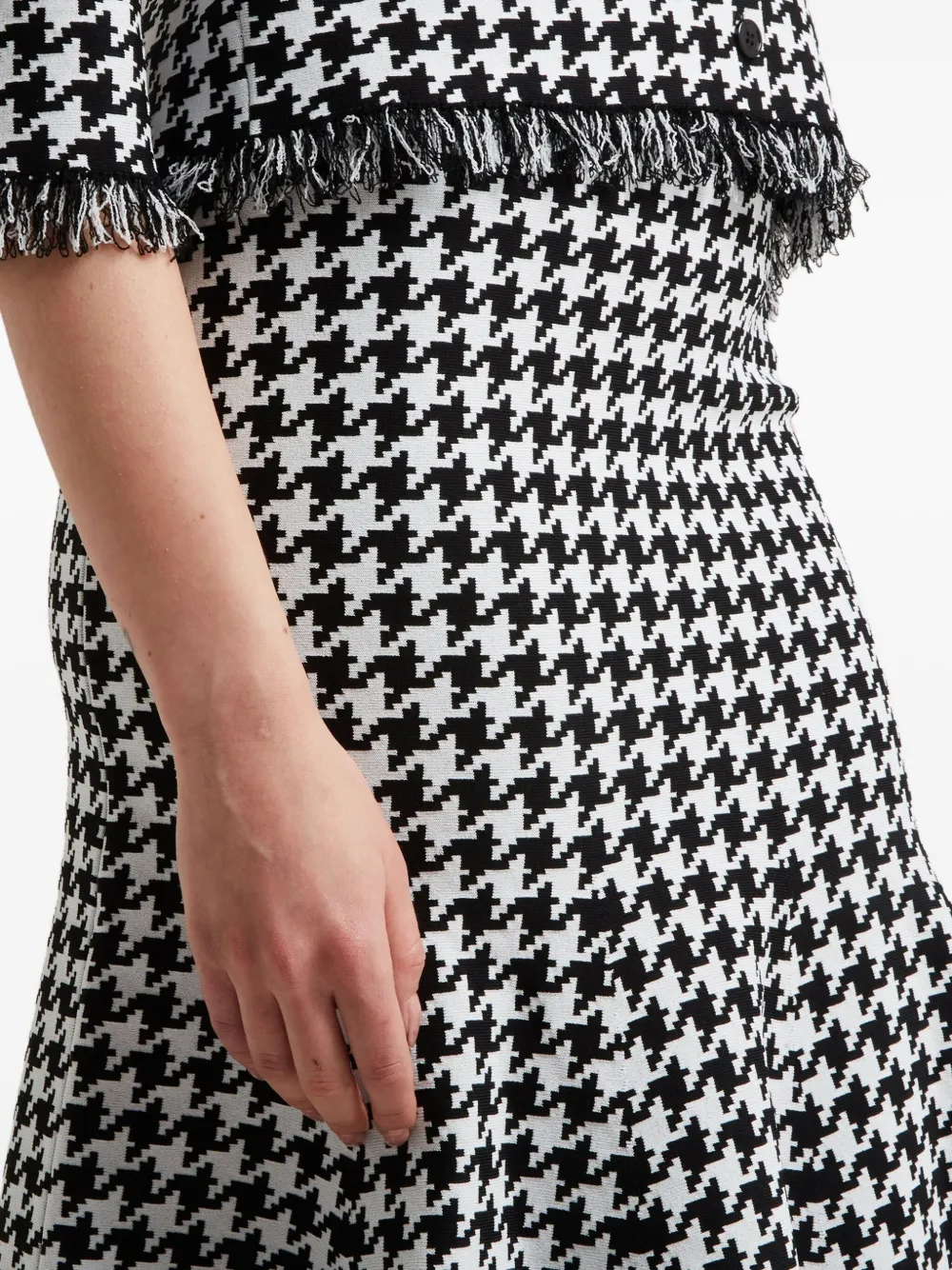ALEXANDER MCQUEEN HOUNDSTOOTH MIDI SKIRT