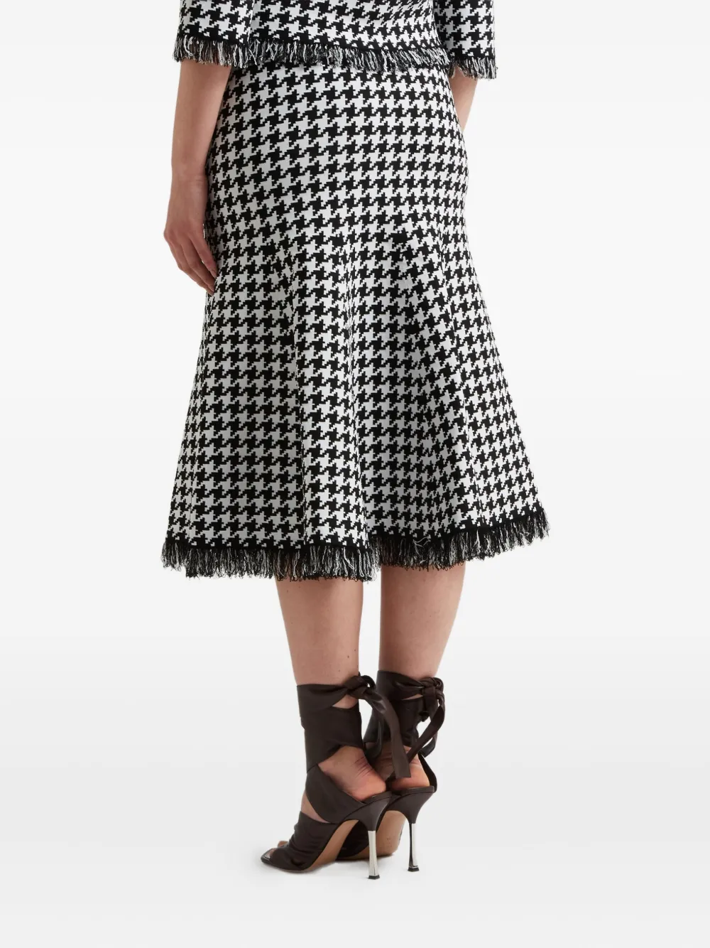 ALEXANDER MCQUEEN HOUNDSTOOTH MIDI SKIRT