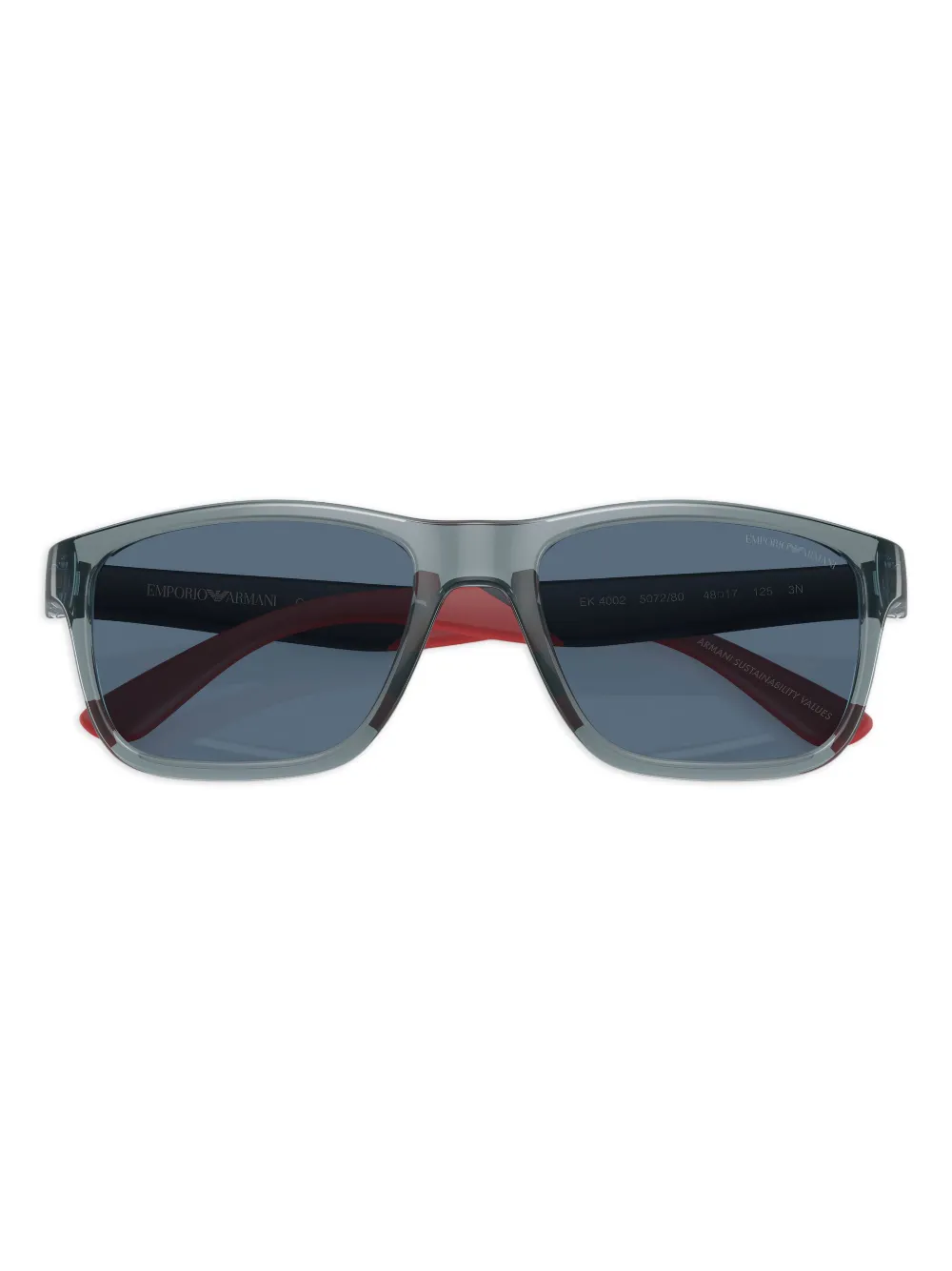 Emporio Armani Zonnebril met rechthoekig montuur Blauw