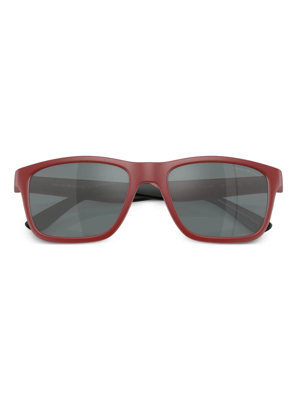 Emporio Armani Zonnebril met rechthoekig montuur Rood