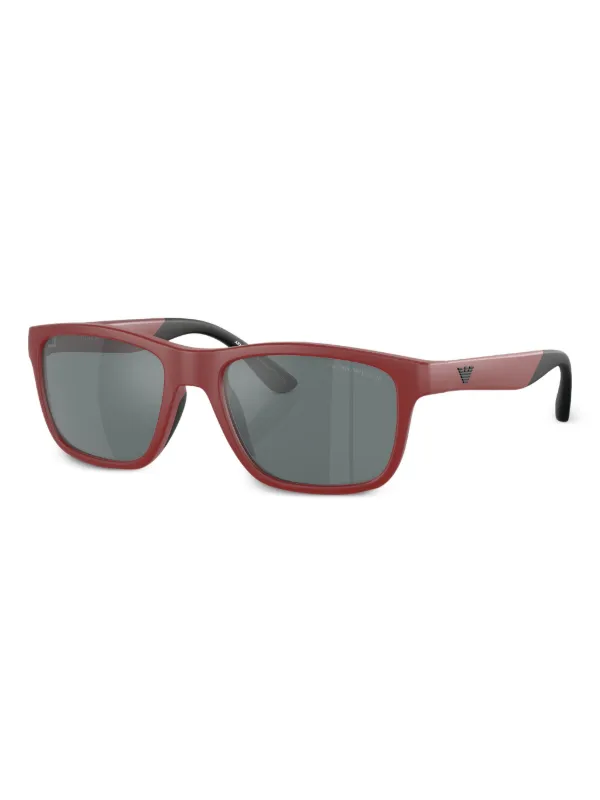 Emporio Armani rectangle-frame Sunglasses | Red | FARFETCH display picture 1