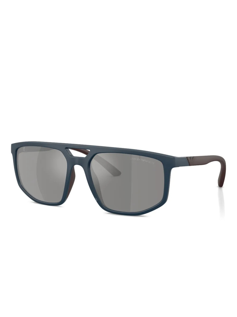 Emporio Armani Zonnebril met oversized montuur Blauw