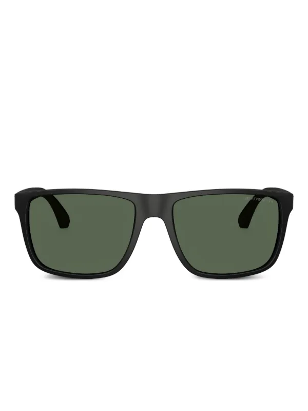 Emporio Armani スクエアフレーム サングラス | ブラック | FARFETCH JP