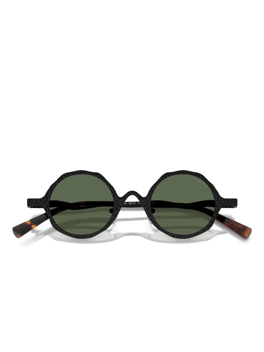 Emporio Armani Zonnebril met rond montuur Zwart
