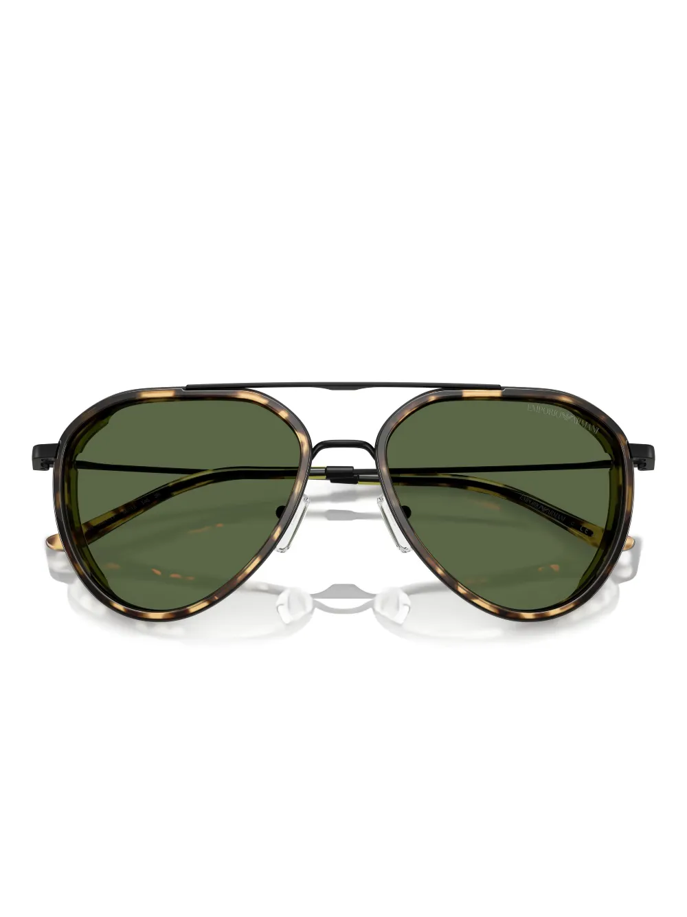 Emporio Armani Zonnebril met dubbele neusbrug Zwart