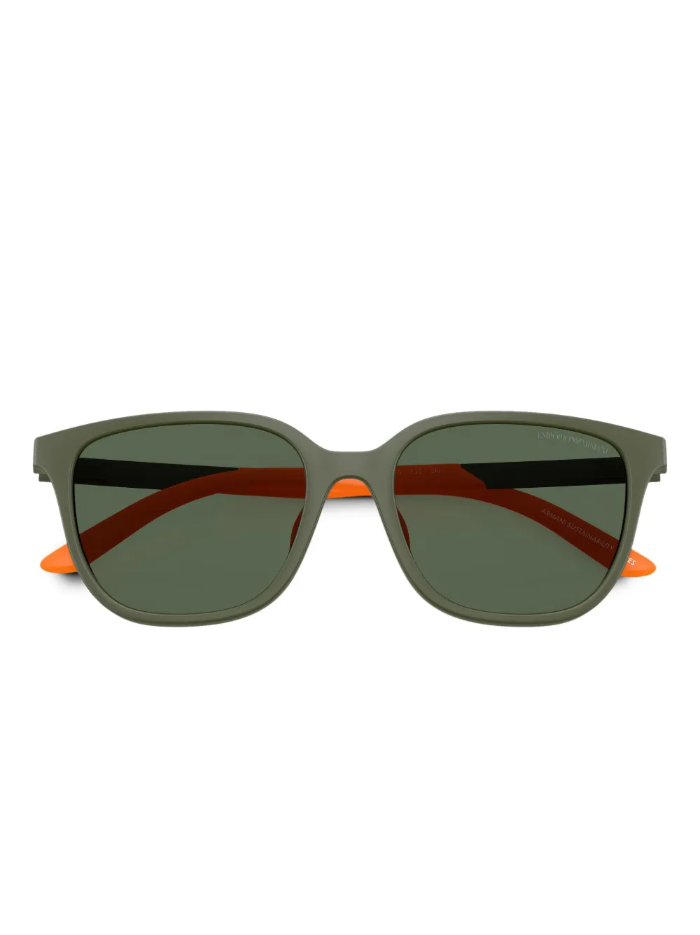 Emporio Armani Zonnebril met vierkant montuur Groen