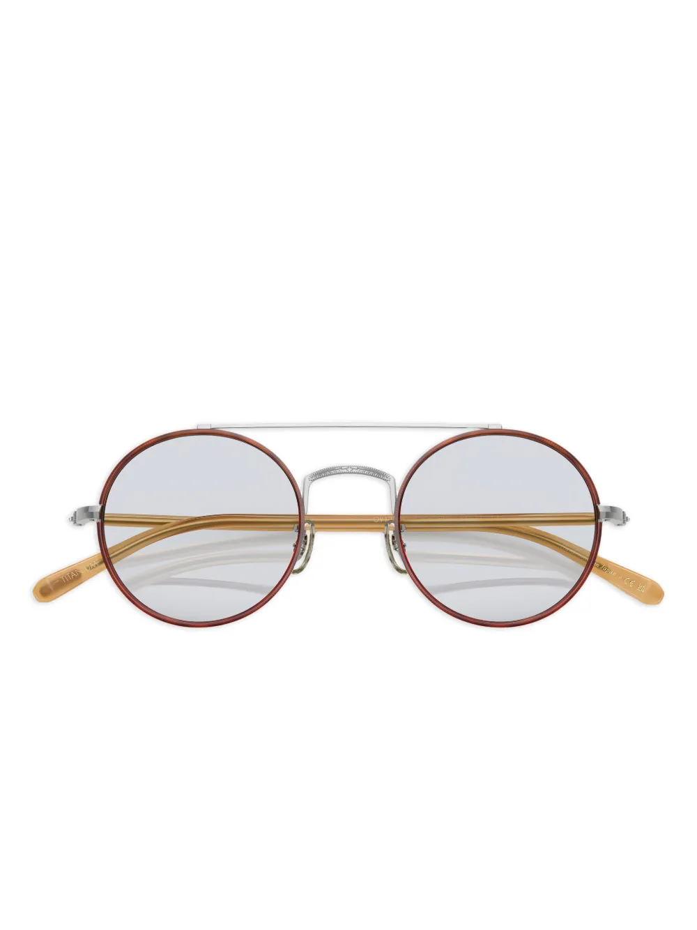 Oliver Peoples Bril met rond montuur Bruin