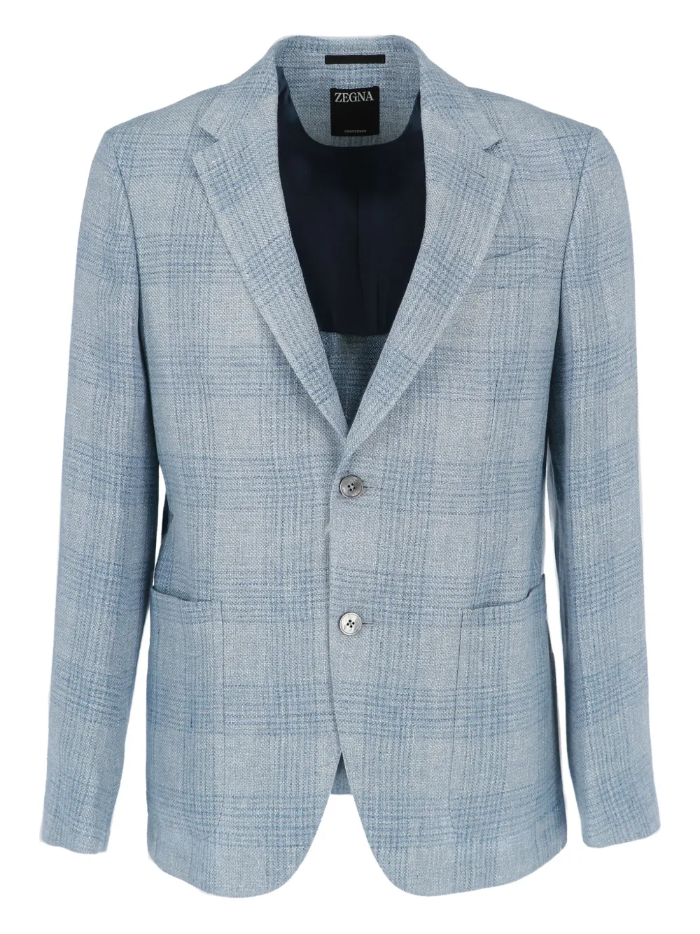 Zegna check-pattern blazer | Blue | Image 1