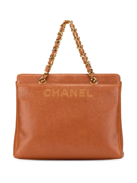 CHANEL Pre-Owned 1997-1999 Caviar Logo Chain tote bag