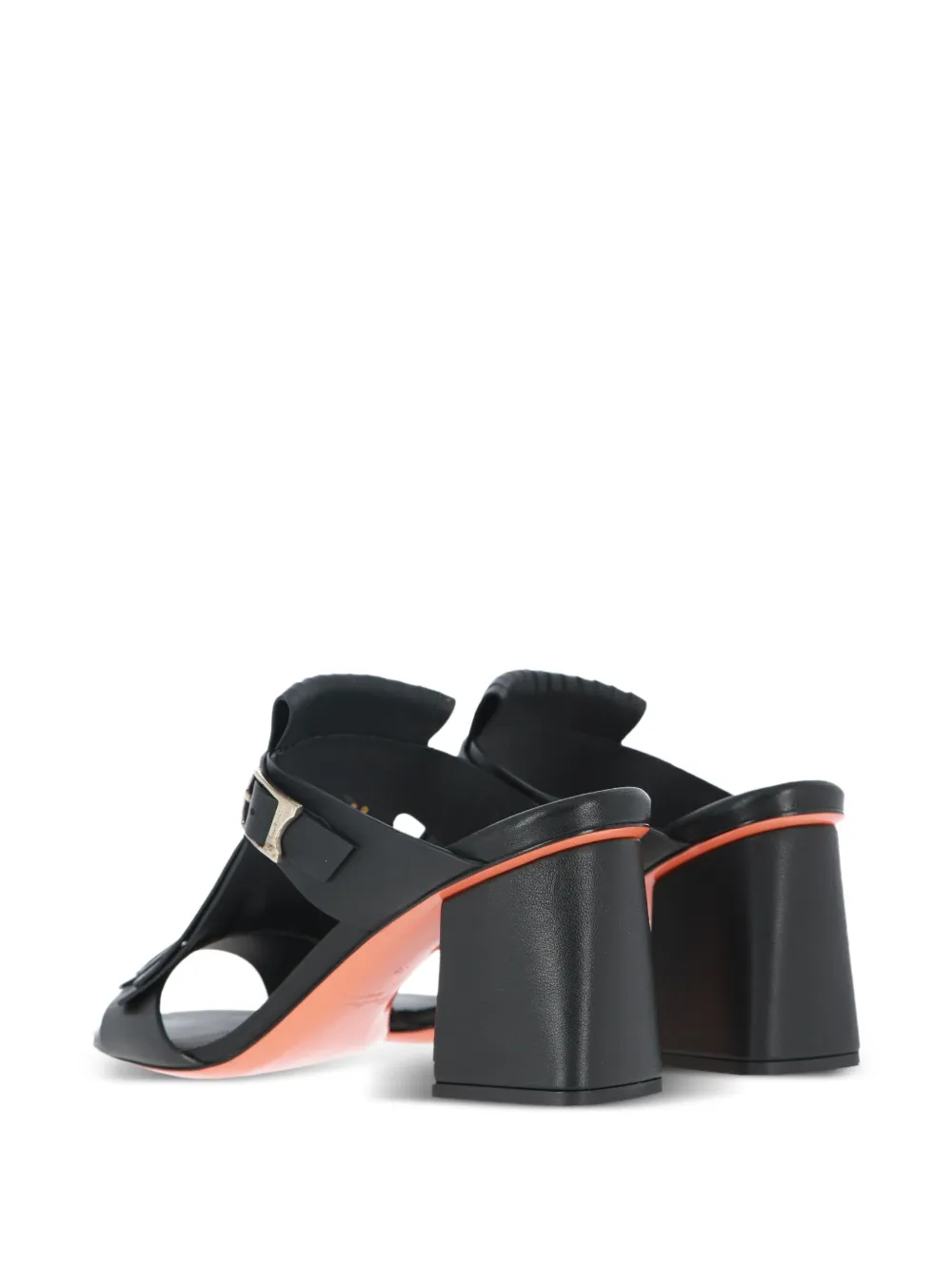 Santoni 75mm Calyps75fr Fringed-detail Buckle Pumps In Black