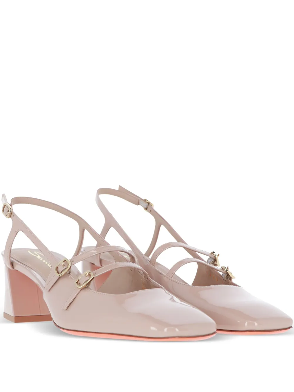 Santoni 50mm Aurora Buckled Pumps In Pink