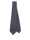Kiton patterned-jacquard tie - Blue