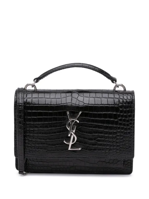 Saint Laurent Pre-Owned 2013 Crocodile Embossed Monogram Sunset Top Handle Chain Wallet satchel