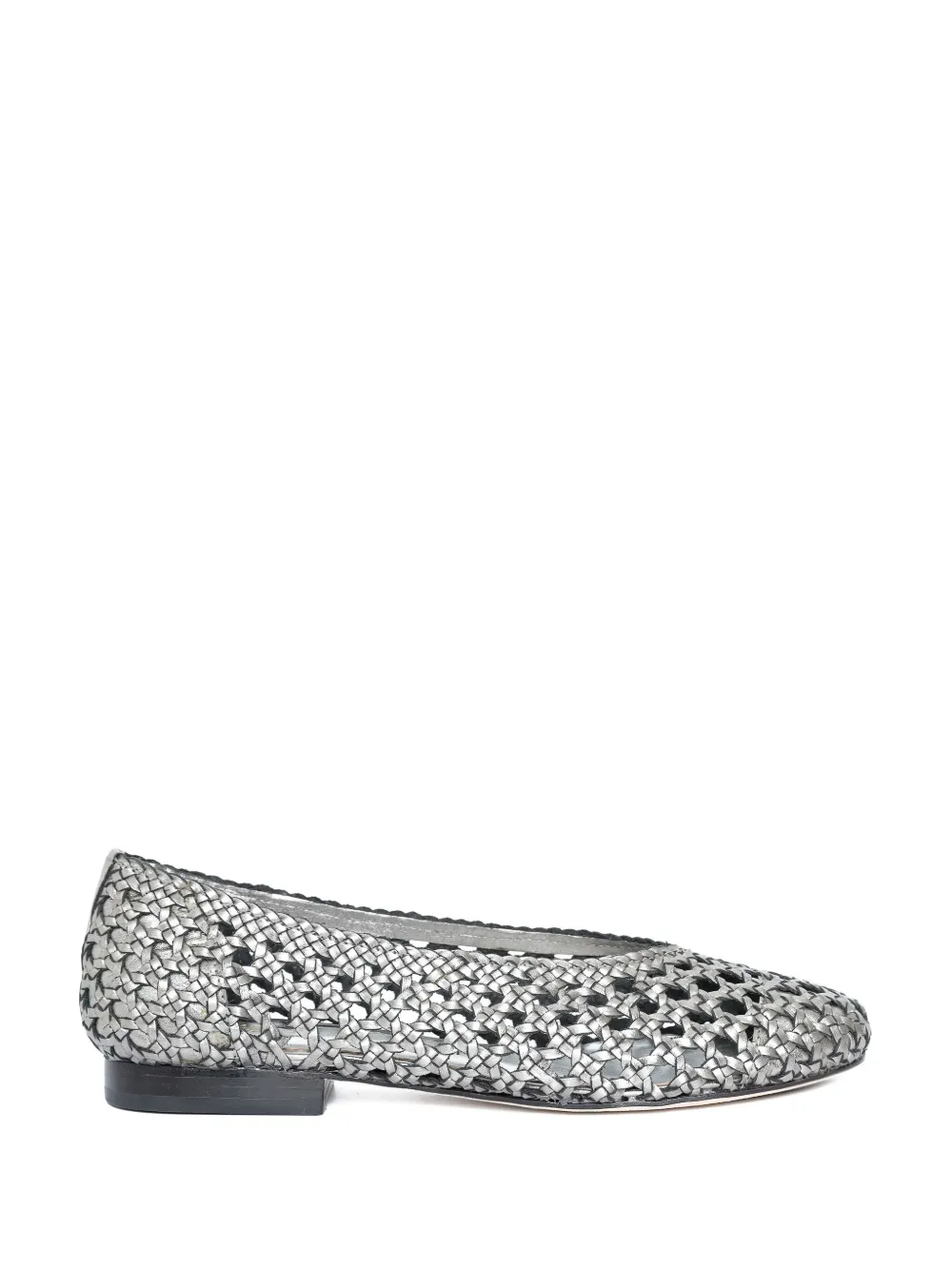 Sarah Chofakian Mosaico Metallic Woven Ballet Flats