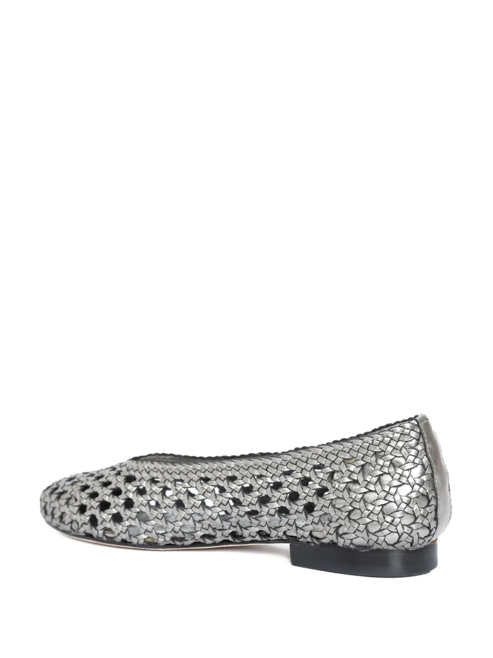 Sarah Chofakian Mosaico metallic woven ballet flats Silver
