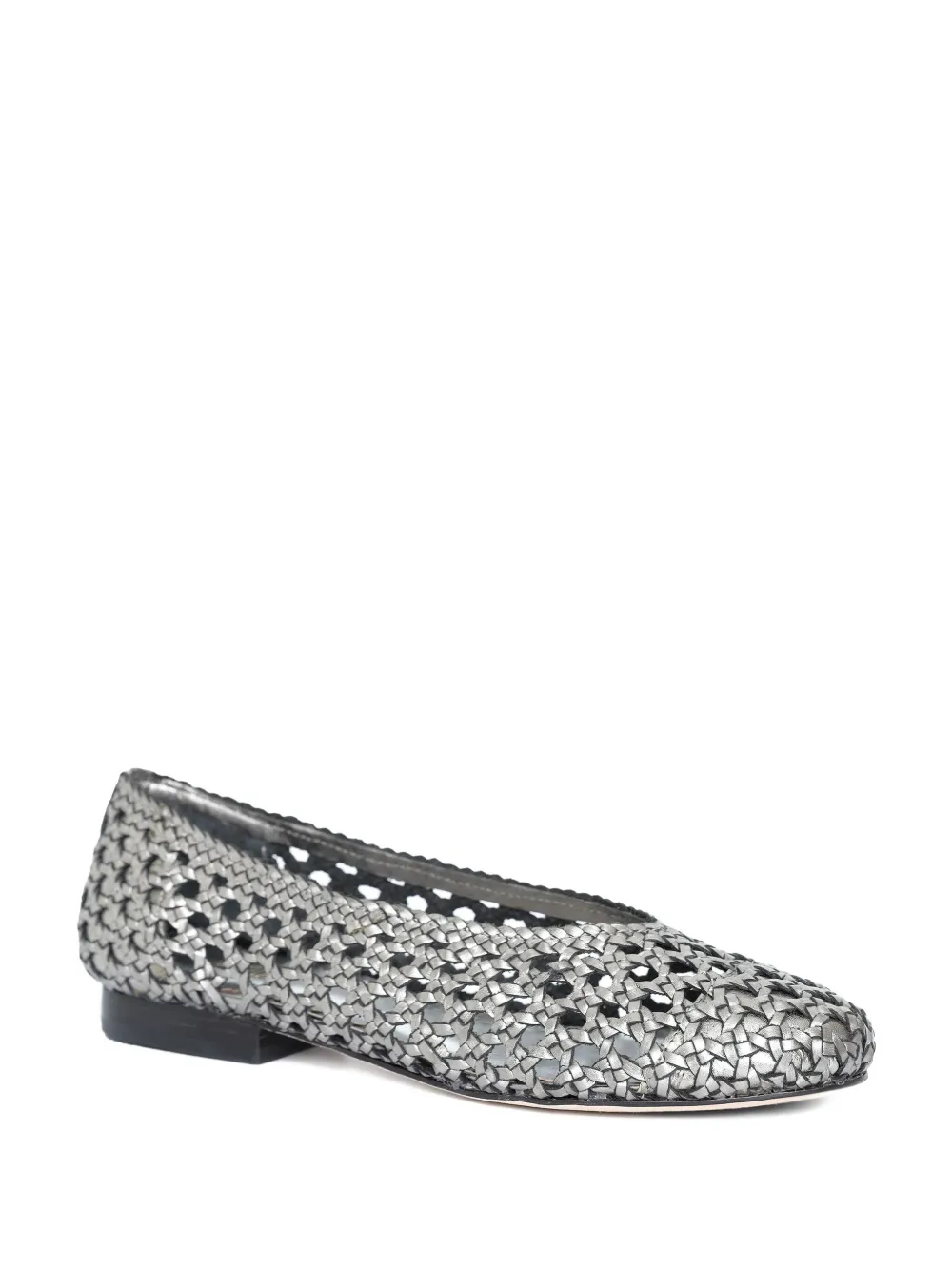 Sarah Chofakian Mosaico metallic woven ballet flats - Zilver