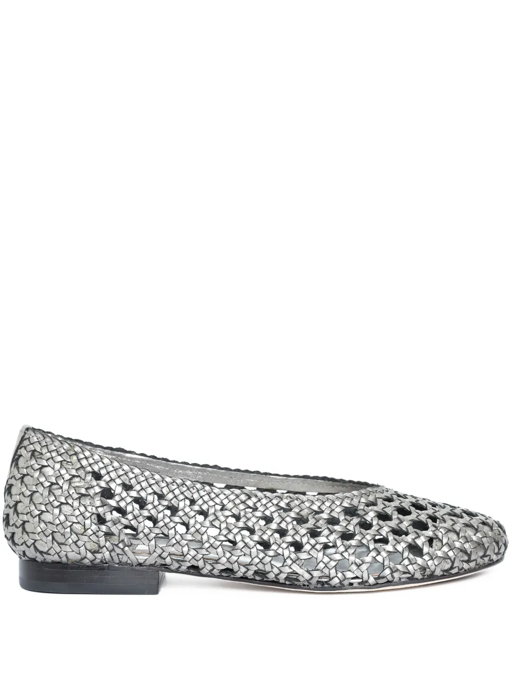 Sarah Chofakian Mosaico metallic woven ballet flats Silver