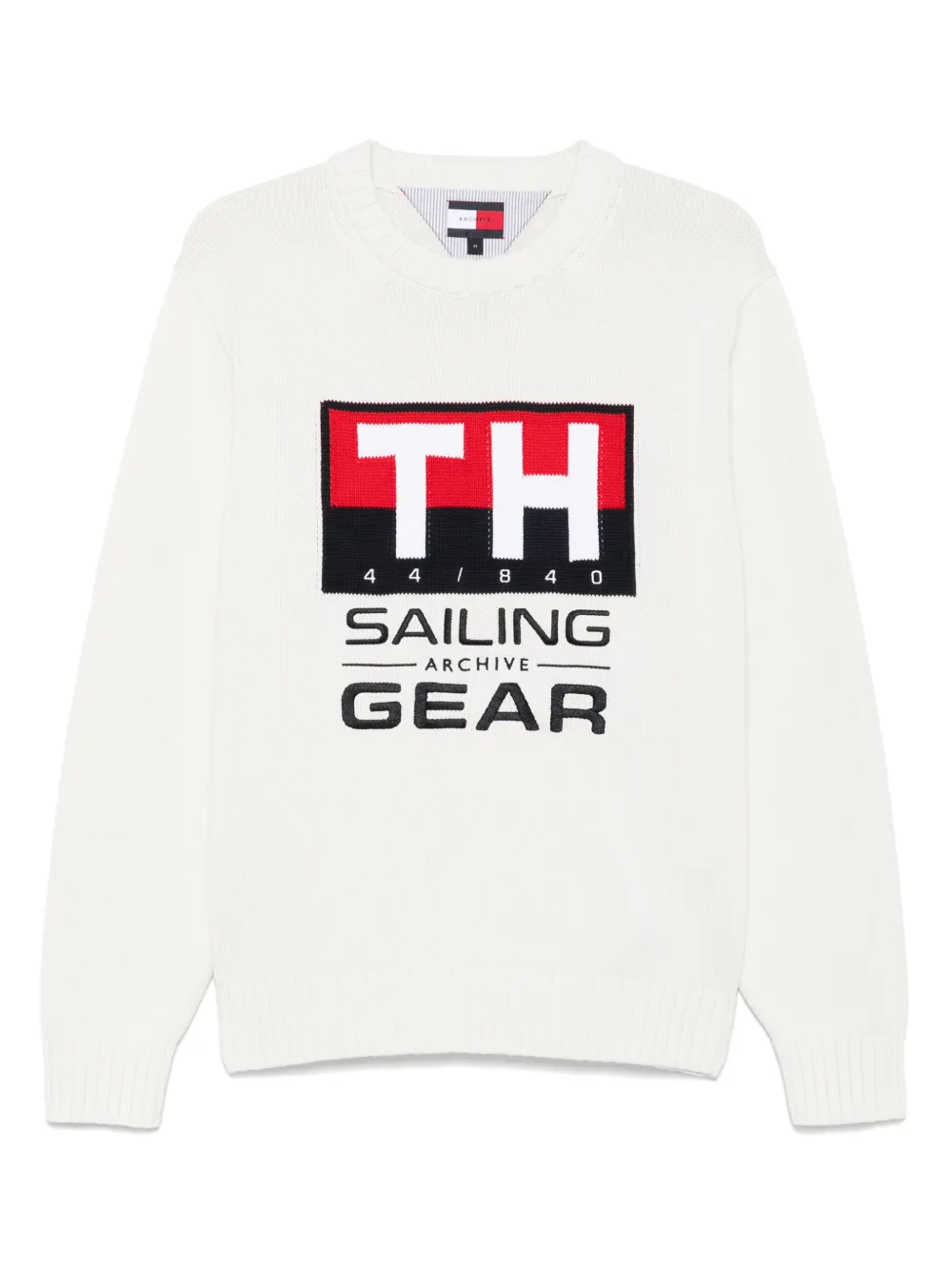 Tommy Hilfiger suéter con logo en intarsia | blanco | Image 1