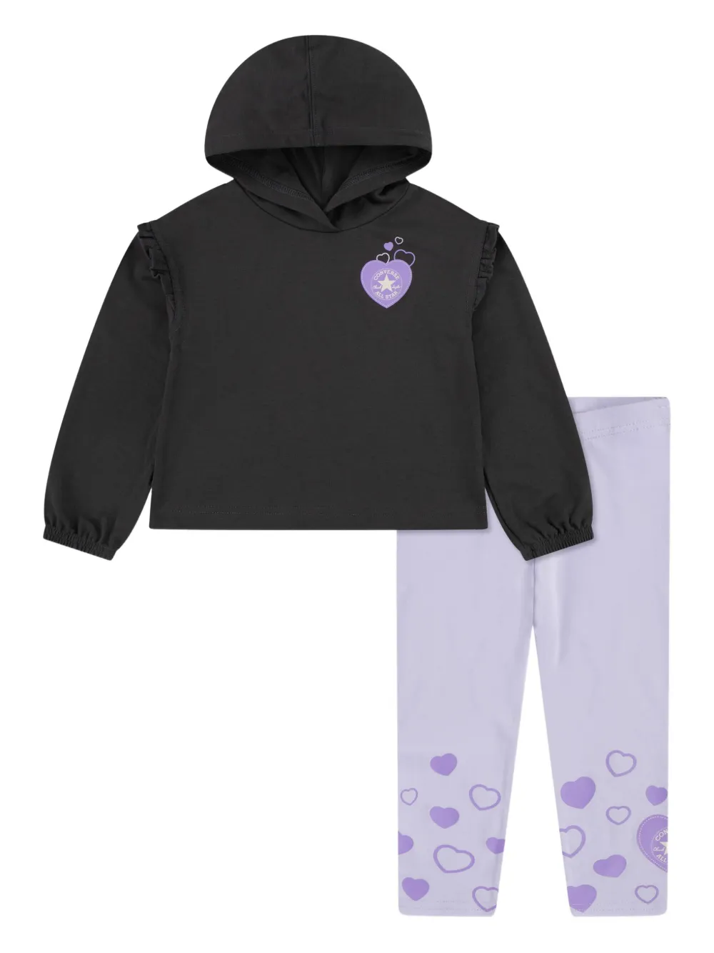 Converse Kids Leggings con stampa a cuori - Nero